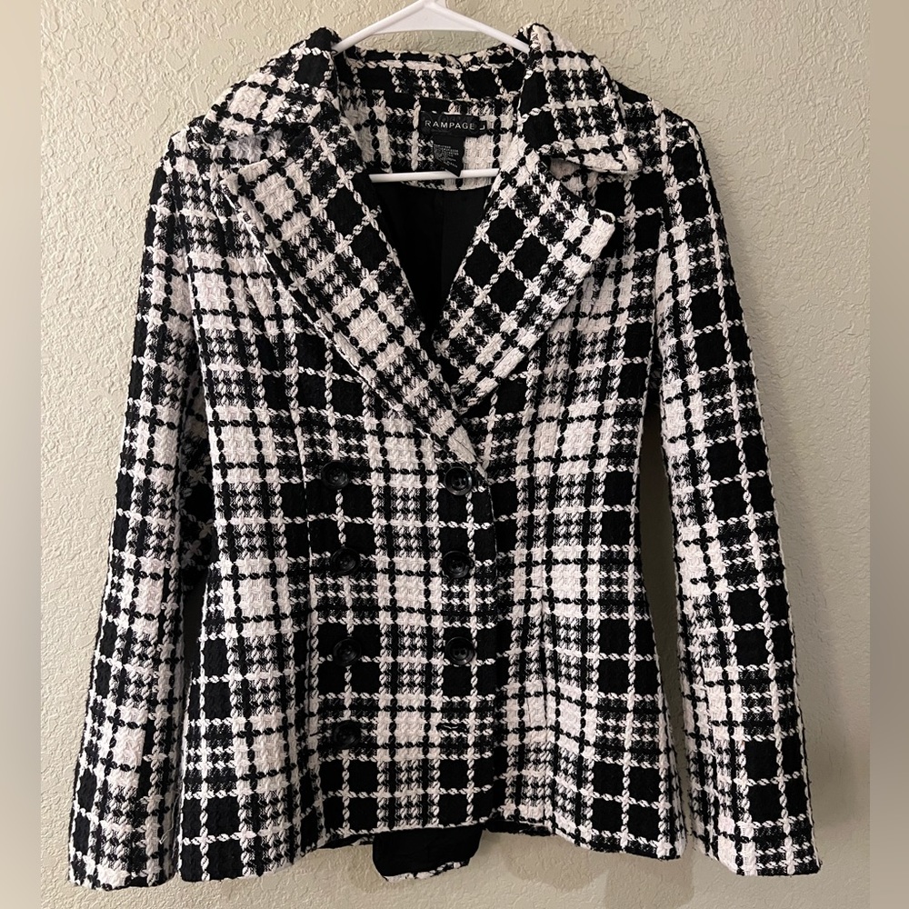 Rampage size L plaid blazer jacket